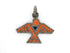 Pave Diamond American Eagle w/ enamel Pendant, (DPM-1019)